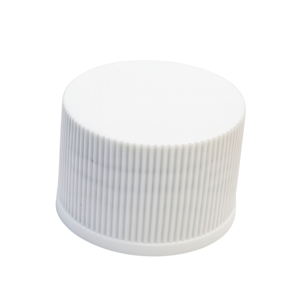 24mm White Ribbed Screw Cap ( Fits Our 100ml And 250ml Bottles )