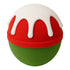 White Melt and pour soap drizzle on green and red bath bomb