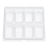A clear plastic 8-compartment organizer tray with rounded rectangular sections, shown on a plain white background.