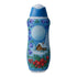 Decorative bottle with winter scene design on a white background