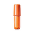 Slim cylindrical cosmetic tube in a warm coral shade with a matching cap, shown upright on a light background.