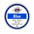 A round plastic tub of Fizzy Whiz Glitter Shimmer Wax Dye in the color Blue, with a white label and blue rim, on a white background.