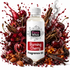 A bottle of Fizzy Whiz 'Burning Cherry' fragrance oil centered against a white background, surrounded by a dramatic arrangement of red cherries, vanilla pods, cinnamon sticks, star anise, and amber syrup splashes. The bottle label is white with red and black text.