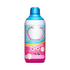 Blue plastic bottle with a blue screw cap and pink floral label, shown upright on a light background.