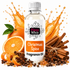 A bottle of Fizzy Whiz Christmas Spice Fragrance Oil centered on a white background, surrounded by orange slices, cinnamon sticks, star anise, and spice seeds, with orange juice splashes behind it