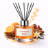 Reed diffuser labeled 'Christmas Spice' with decorative elements on a white background