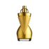 A perfume bottle with a gold-colored design, featuring a top note of sea spray, set against a plain background.