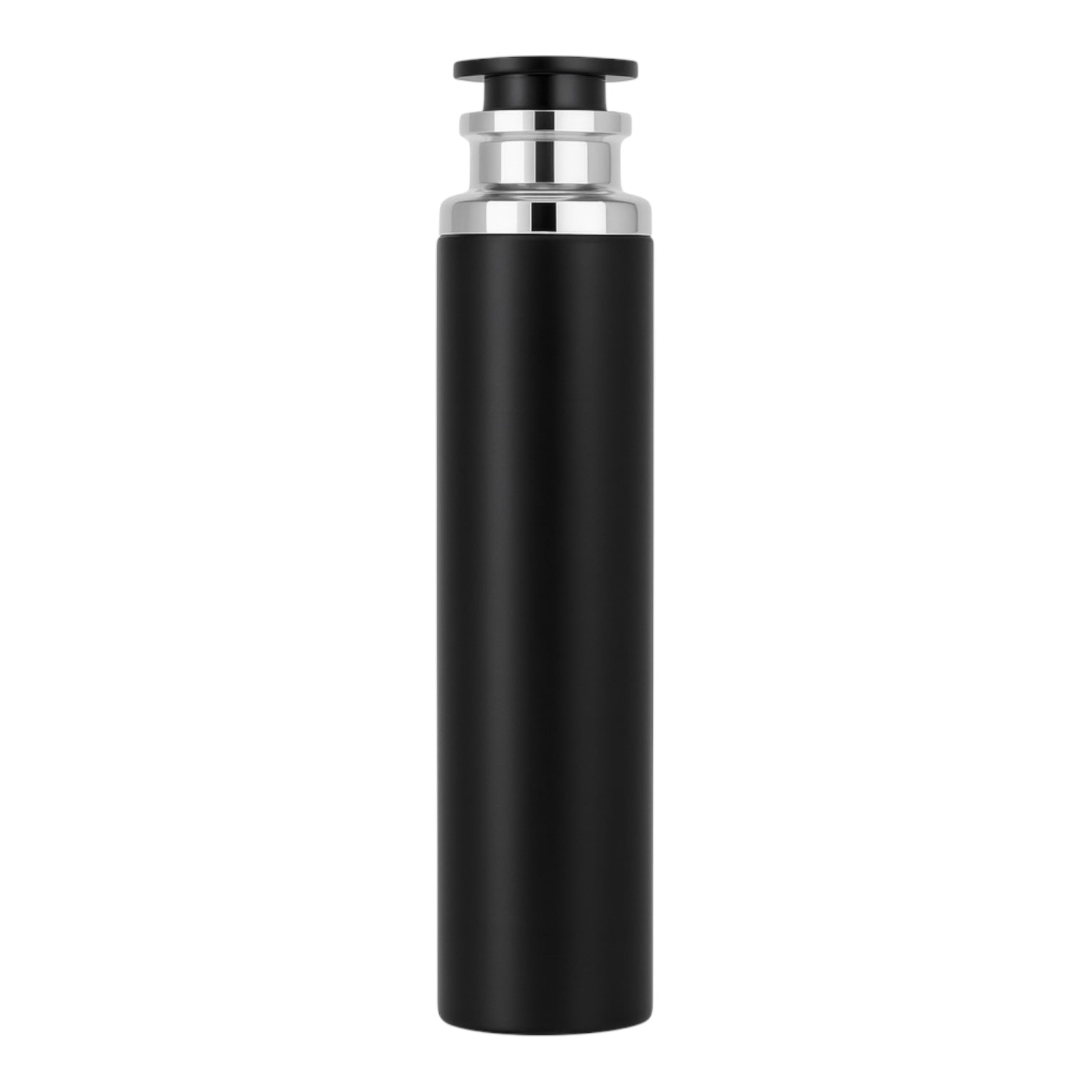 Black air spray with silver cap on a white background
