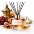 Reed diffuser labeled 'Dubai Special' with fruits and flowers on a white background