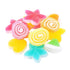 A collection of colorful, candy-shaped items representing different flavors of a fizzy sweet fragrance oil.