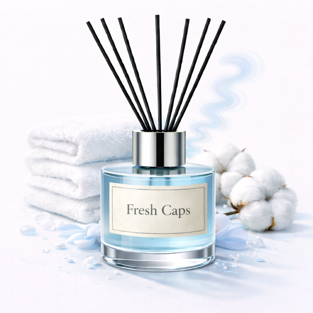 Diffuser with black sticks on a white background