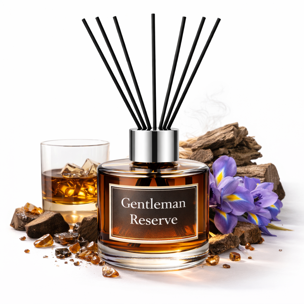 Gentleman Reserve diffuser with decorative elements on a white background