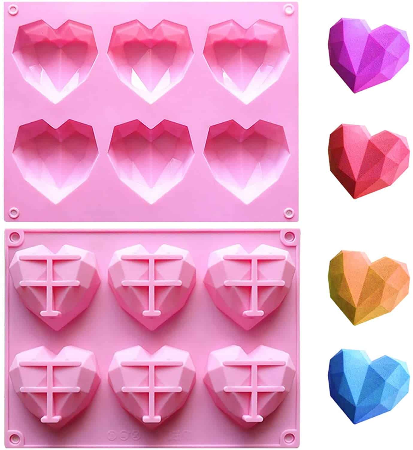 Geometric Diamond Heart Silicone mould - FizzyWhiz