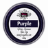A round plastic jar of Fizzy Whiz Glitter Shimmer Wax Dye in the color Purple, containing a sparkling deep purple wax dye, shown on a white background.