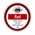 A round plastic jar of Fizzy Whiz Red Glitter Shimmer Wax Dye, 40g, on a solid white background.