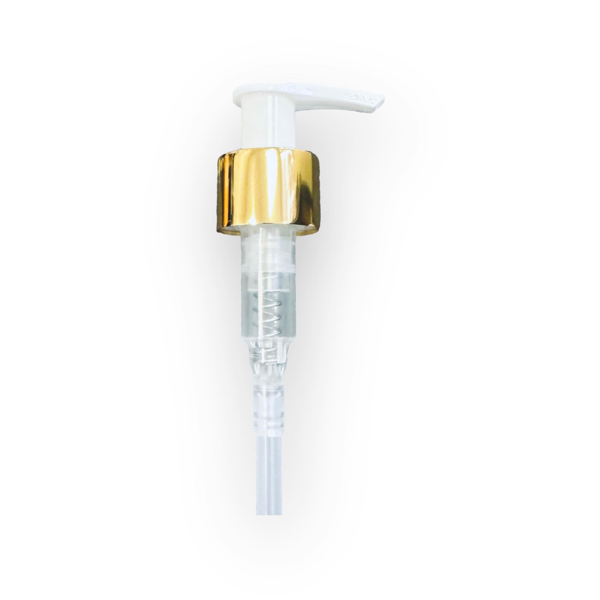 24mm Gold/White Lotion Pump ( Fits Our 100ml And 250ml Bottles )