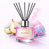 Ice Pixie Reed Diffuser Oil with pears and candy floss on white background 