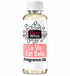 A bottle of Fizzy Whiz La Vie Est Belle Fragrance Oil, featuring a white cap, clear glass bottle showing the pale yellow oil inside, and a white label with pink and black graphics.