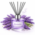 Lavender diffuser with lavender flowers on a white background