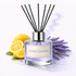 Lemon Lavender diffuser with lemons and lavender on a white background
