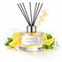 Diffuser bottle labeled 'Lemon & Lime Fizz' with lemon and lime slices on a white background
