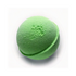 Green round bath bomb with a smooth, slightly textured surface and a central seam, shown on a light background.