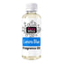 A bottle of Fizzy Whiz Lenora Blue Fragrance Oil on a solid white background. The bottle is made of clear plastic, showing the pale yellow liquid inside, and has a white screw cap and a white label with black and blue text.