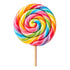 Colorful swirl lollipop on a white background
