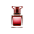 A red-colored fragrance oil bottle with a clear liquid visible inside. The bottle has a square shape with a red cap.