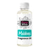 A bottle of Fizzy Whiz Maldives Fragrance Oil on a solid white background. The bottle is made of clear plastic, showing the pale yellow liquid inside, and has a white screw cap and a white label with black, pink, and teal branding.