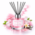 Marshmallow & Candy Floss Reed Diffuser Oil with marshmallows, candyfloss and vanilla pods on a white background 