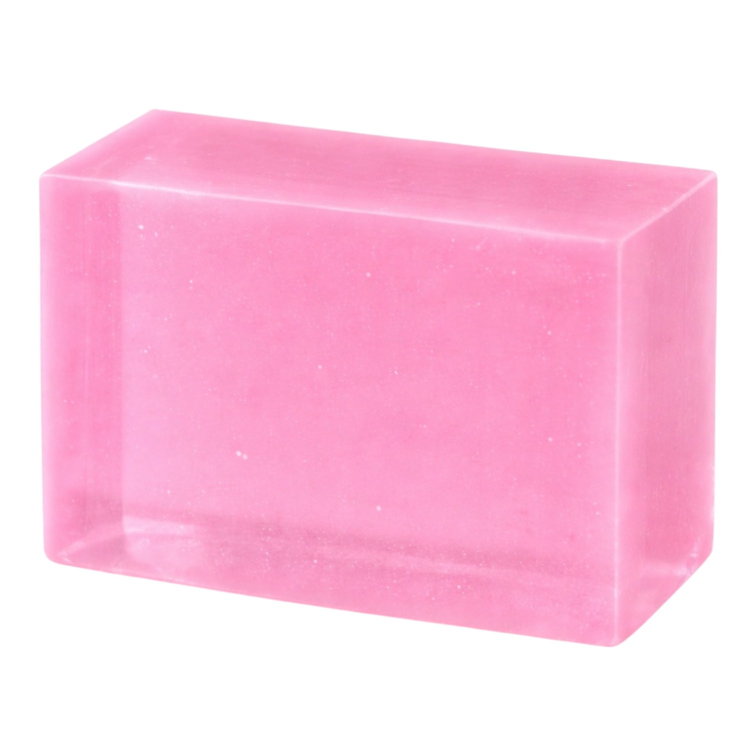 Pink soap bar on a white background