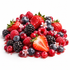 A pile of fresh mixed berries including strawberries, blueberries, raspberries, and blackberries on a clean white background.