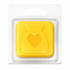 Mini Bright Yellow Wax Burner Clamshell With Hanging Tab on a white background 