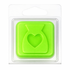 Mini Green Wax Burner Clamshell With Hanging Tab on a White background
