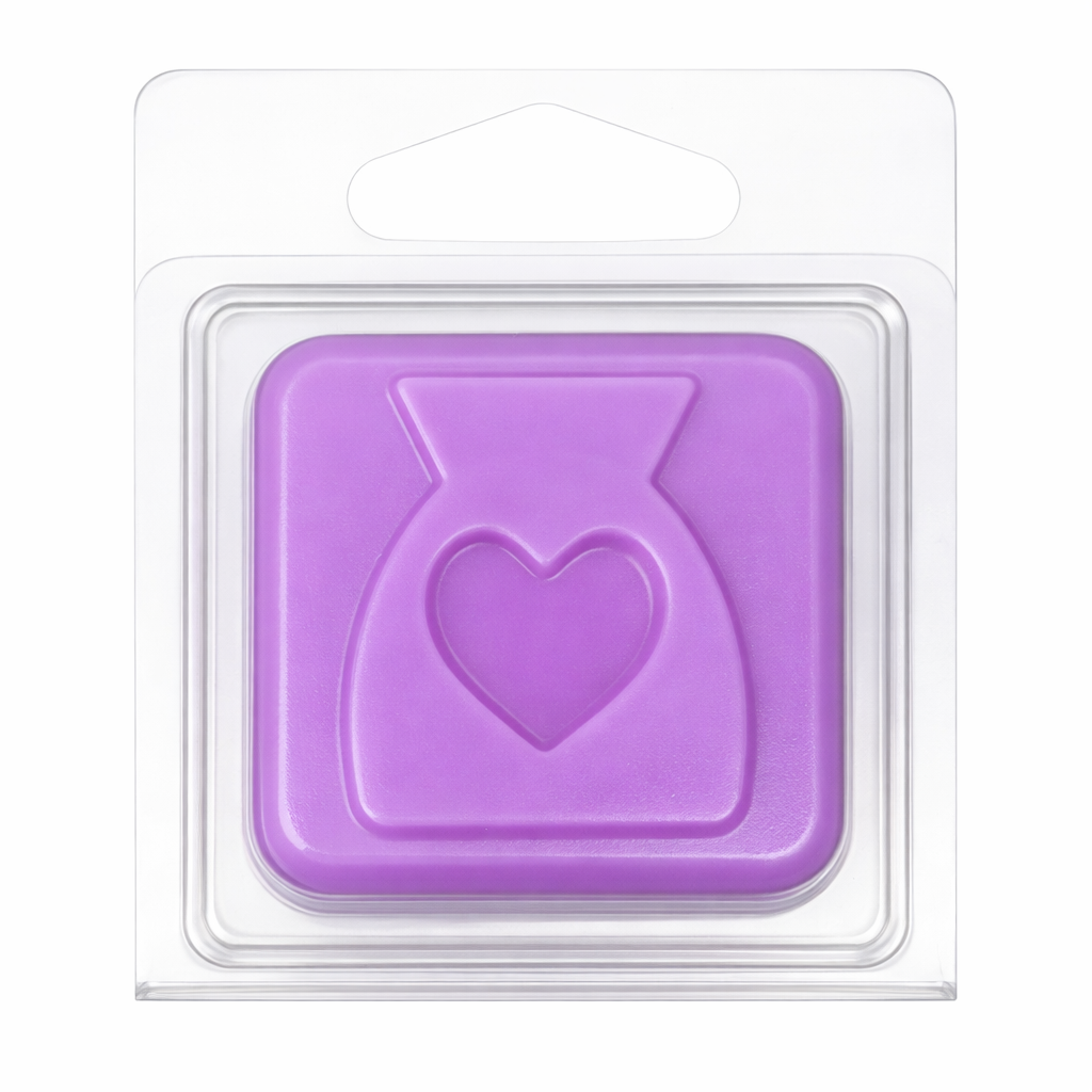 Mini Lilac Wax Burner Clamshell With Hanging Tab With White Background 