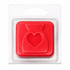Mini Red Wax Burner Clamshell With Hanging Tab On a white background 