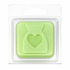 Mini Green Wax Burner Clamshell With Hanging Tab With White Background 