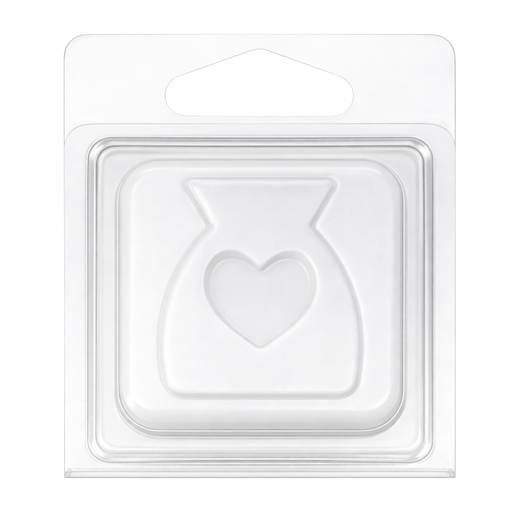 Mini white Wax Burner Clamshell With Hanging Tab on a white background