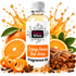 A bottle of Fizzy Whiz Orange Amere Star Anise fragrance oil centered against a white background, surrounded by orange slices, star anise, cinnamon sticks, cloves, and a dramatic orange splash graphic.