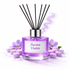 Purple diffuser bottle labeled 'Parma Violets' with floral elements on a white background