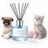 Diffuser bottle labeled 'Pet Fresh Furry Friends' with a pug and kitten on a white background