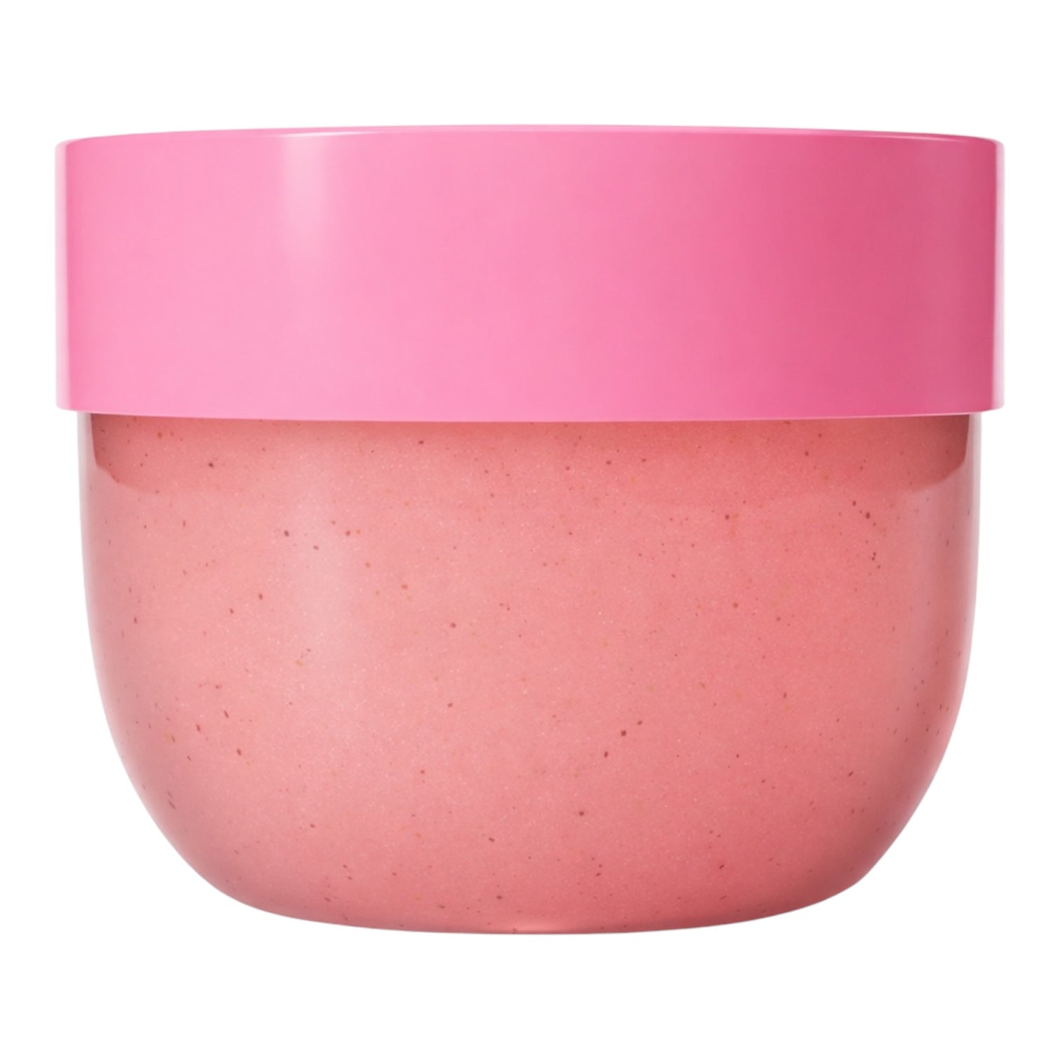Pink container with a speckled design on a white background