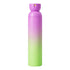 Gradient purple to green water bottle on a white background