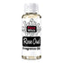 A bottle of Fizzy Whiz Rose Oud Fragrance Oil on a solid white background. The bottle is made of clear glass showing a light yellow liquid inside, topped with a white ribbed cap and a white label featuring black and red branding.