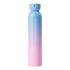 Gradient blue to pink water bottle on a white background