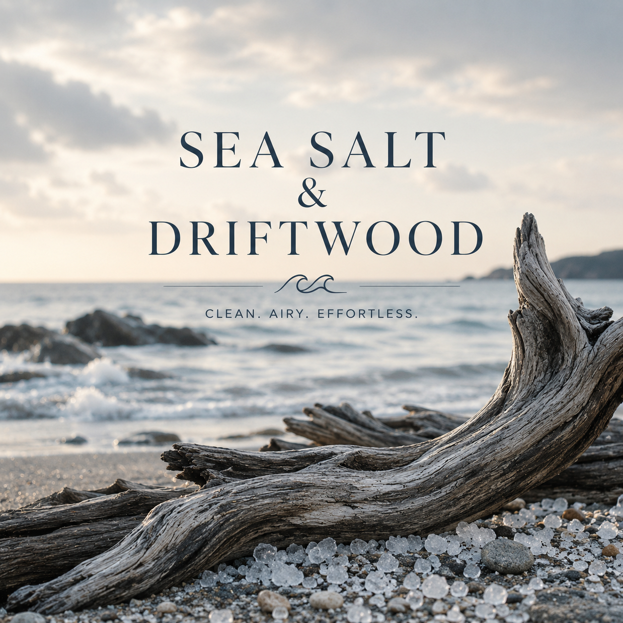 Sea Salt & Driftwood crashing waves and sea salt on sand 