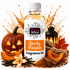 A bottle of Fizzy Whiz 'Spooky Pumpkin' fragrance oil centered against a white background with autumn-themed props including a carved pumpkin, pumpkin slices, cinnamon sticks, vanilla beans, a lantern, and orange leaves.