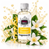 A bottle of Fizzy Whiz Summer Bouquet Fragrance Oil centered on a white background, surrounded by white and yellow flowers, green leaves, and golden liquid splash graphics. The bottle has a white cap and a white label with yellow and black text.