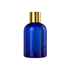 A blue bottle with a gold cap labeled Triumph Elixir Fragrance Oil.